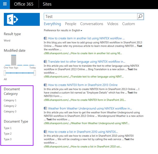 click on Search button